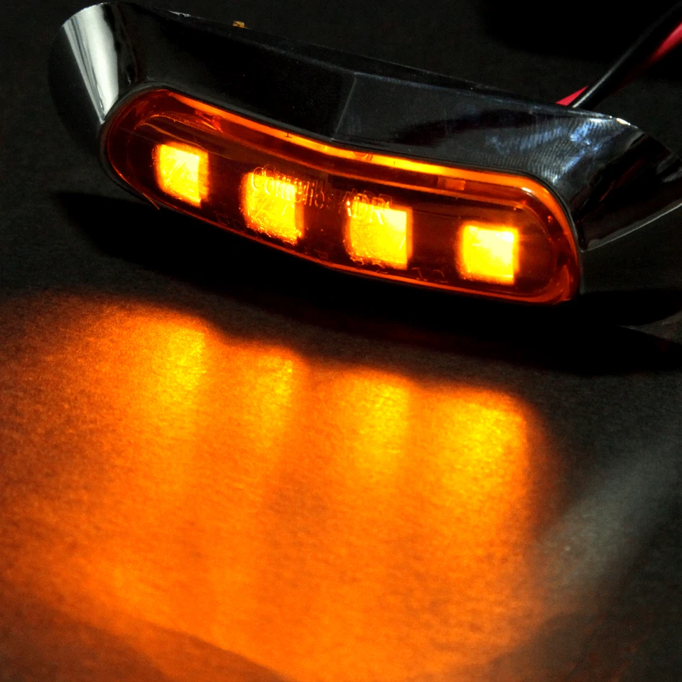 Luces de señalización laterales de separación ámbar 4LED para camioneta de remolque de auto camión 1 pieza Foto 3 de 4