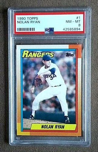 1990 Topps Baseball Nolan Ryan Card #1 ~ PSA Graded 8 NM~MT