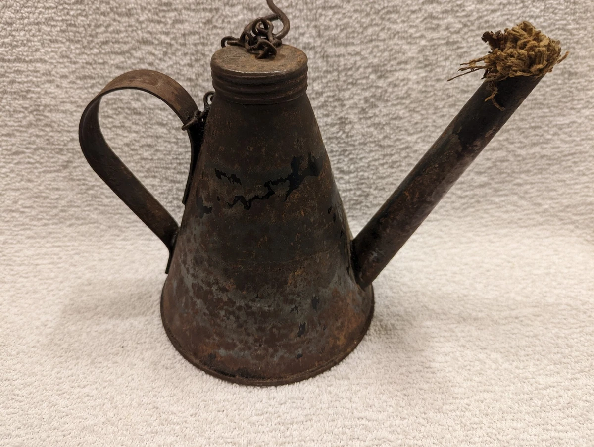 Antique Railroad signal or Miner s hanging oil lamp with wick eBay