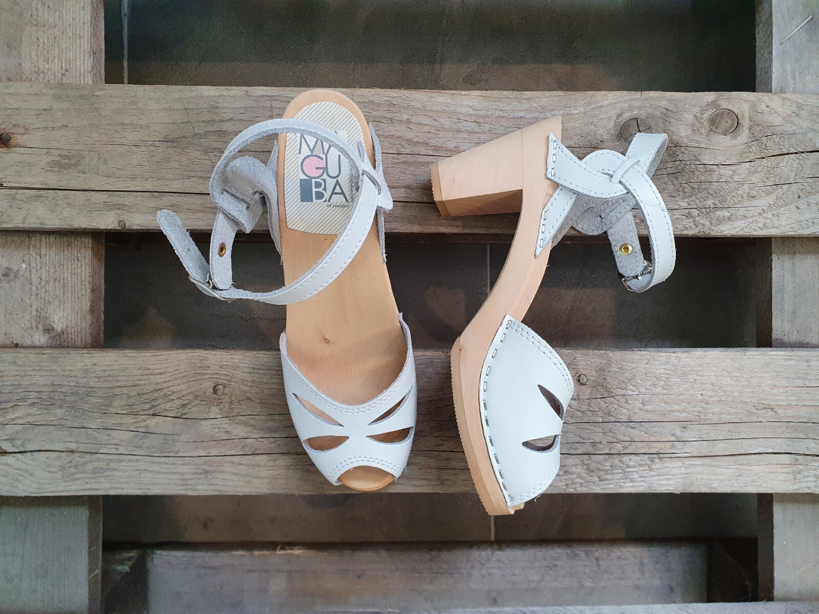 Swedish Maguba Rio Light Blue Clog Sandals High Heels Women’s Size US 6 EU 36-image