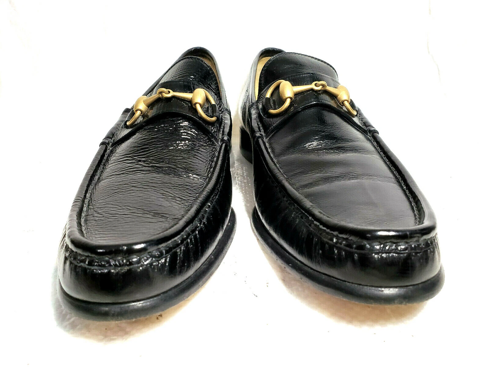 Mocassins Gucci homme horsebit slip US 9,5 D noir cuir massif/semelle chaussures