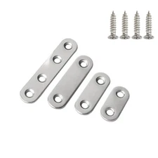 Stainless Steel Repair Plate Flat Straight Fixing Mending Brace Bracket W/Screws