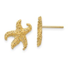 14mm 14K Yellow Gold Starfish Earrings E909
