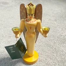 Erzgebirge Richard Glaesser Wood Angel Candle Holder Figurine