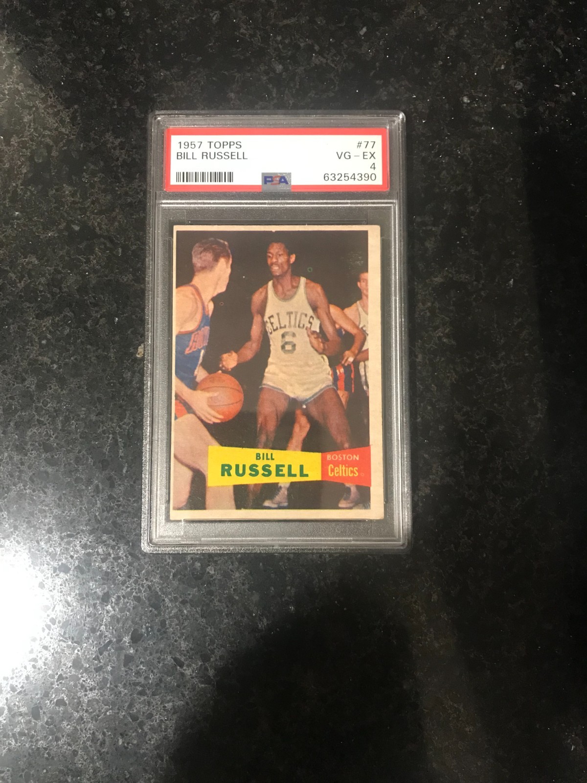 1957-58 Topps #77 Bill Russell Boston Celtics HOF RC Rookie Card PSA 4 (VG-EX)