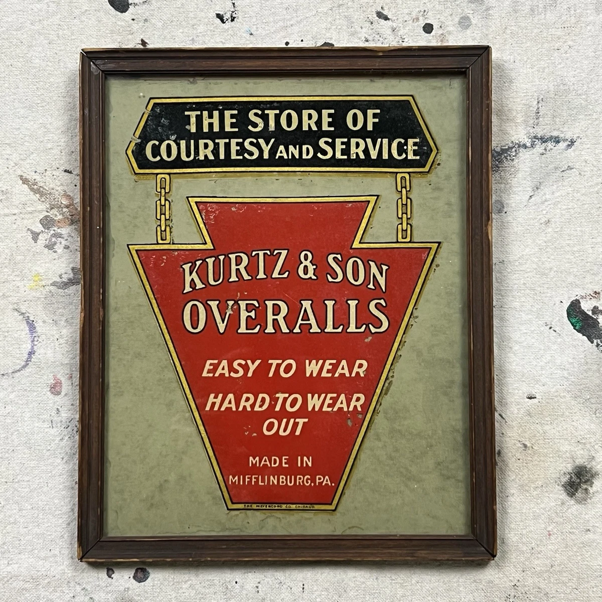 Overalls Sign In Original Advertising Signs (1930-1969) for sale