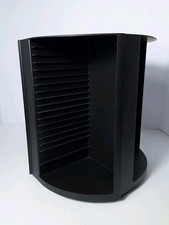 LASERLINE 80 CD Storage Carousel Rotating Spinning Tower Black Plastic Vintage