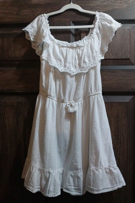 Girls Size L 10/12 Art Class Eyelet Ruffle Sundress