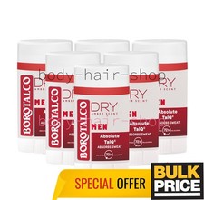 Borotalco Men Amber Dry Stick Deodorant Absolute Talc Absorbs Sweat 40ml 6-Pack