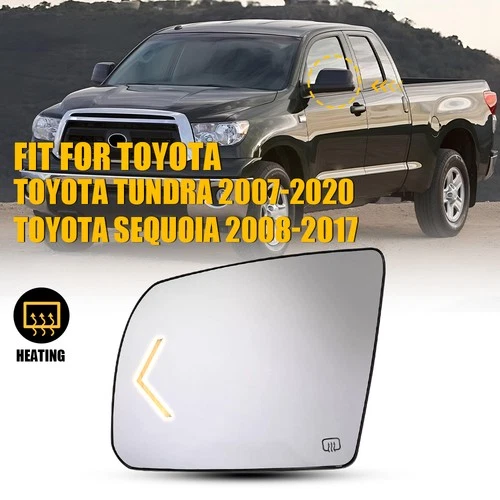 Fit Toyota Tundra 2007-2020 Front Left Side Mirror Glass Heated Turn Signal 1PC