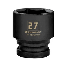 Powerbuilt 1/2 Inch Drive x 27 MM 6 Point Impact Socket - 647293