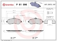 Brembo P 61 096 Bremsbelagsatz, Scheibenbremse For CitroËN Fiat Peugeot Toyota