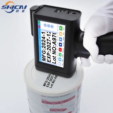 Handheld inkjet printer prints production date, barcode, batch number text