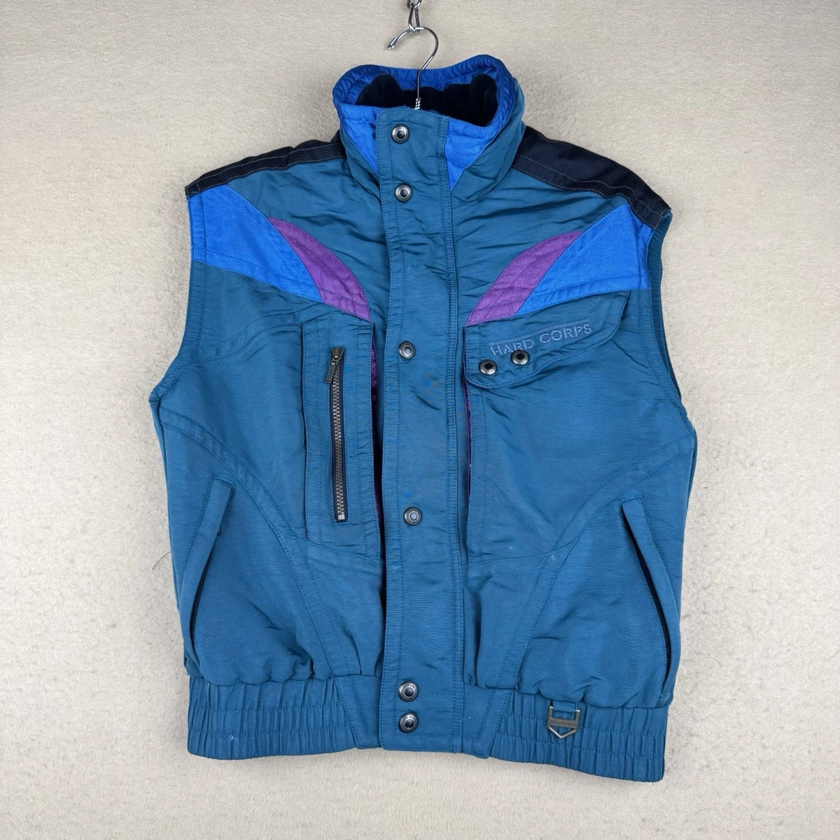Gilet De Ski Vintage Sigallo – Homme – Taille M – Colorblock Bleu/blanc/rouge/marron