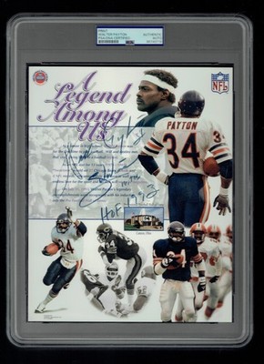 Walter Payton signed autograph 8x10 A Legend Among Us Photo PSA Slabbed *FADED*