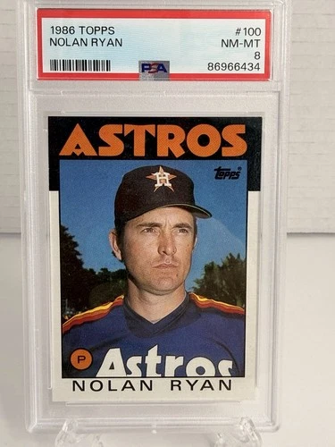 ⭐ 1986 Topps Nolan Ryan #100 Houston Astros PSA 8 NM-MT - Fresh Slab 🚀