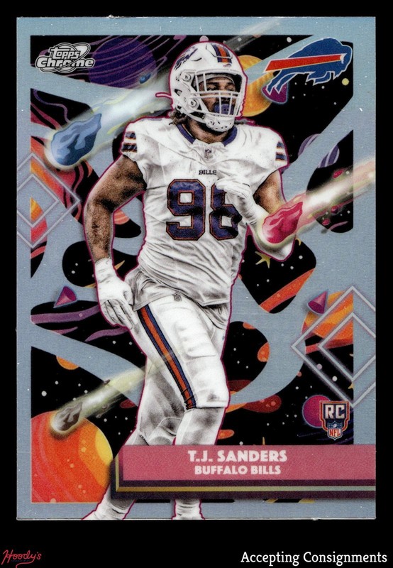 2025 Topps Cosmic Chrome Refractor #111 T.J. Sanders ROOKIE RC BILLS