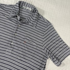 Criquet Polo Shirt Mens Medium Gray Performance Stretch Golf Active Preppy