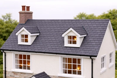 1:12 Scale Dolls House Miniature – Realistic Grey Slate Tiles/Roofing Sheets x2 - Image 1 of 3