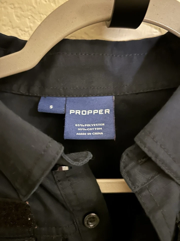 Propper Men's Tactical Uniform Shirt Short Sleeve Sz Small Navy Firefighter EMS - Image 2 of 4