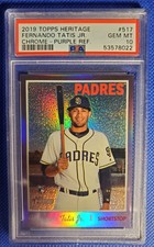 2019 Topps Heritage CHROME PURPLE REFRACTOR FERNANDO TATIS JR. ROOKIIE RC PSA 10