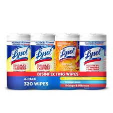 4 Ct Lysol Disinfecting Wipes Bundle Home Apartment Dorm Room Essentials and
