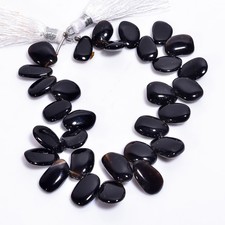 Natural Black Onyx Gemstone Beads, Black Onyx Jewelry Making Stone E 362