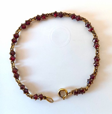Granat Armband Vintage 6k 250 Normgold  Federringverschluss