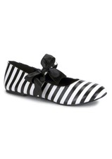 Prisoner Black Ribbon Bow Jail Bird Adult Ballet Flat Shoes