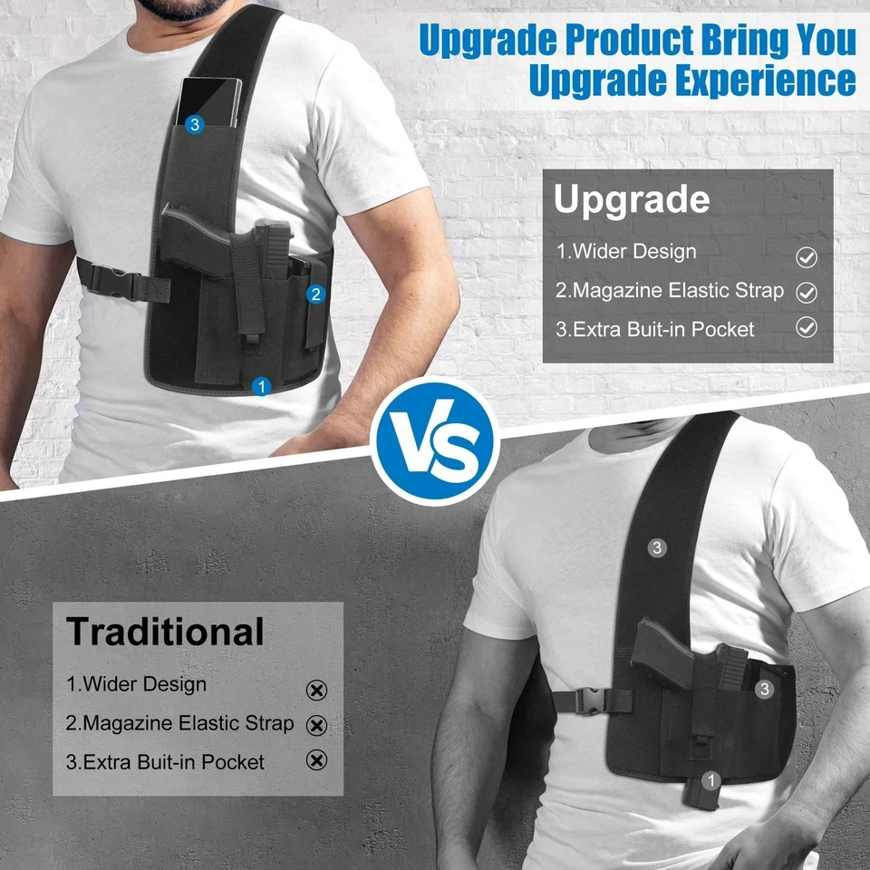 Universal Concealed Carry Shoulder Holster Adjustable Chest Pistol Gun Holder - Image 2 of 4