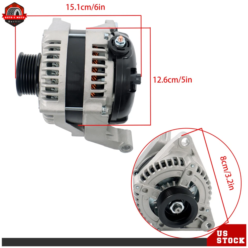 Alternador para Jeep Liberty Dodge Nitro 2007-2010 V6 3,7 L 6602914AD 160 amperios 11240 Foto 3 de 4