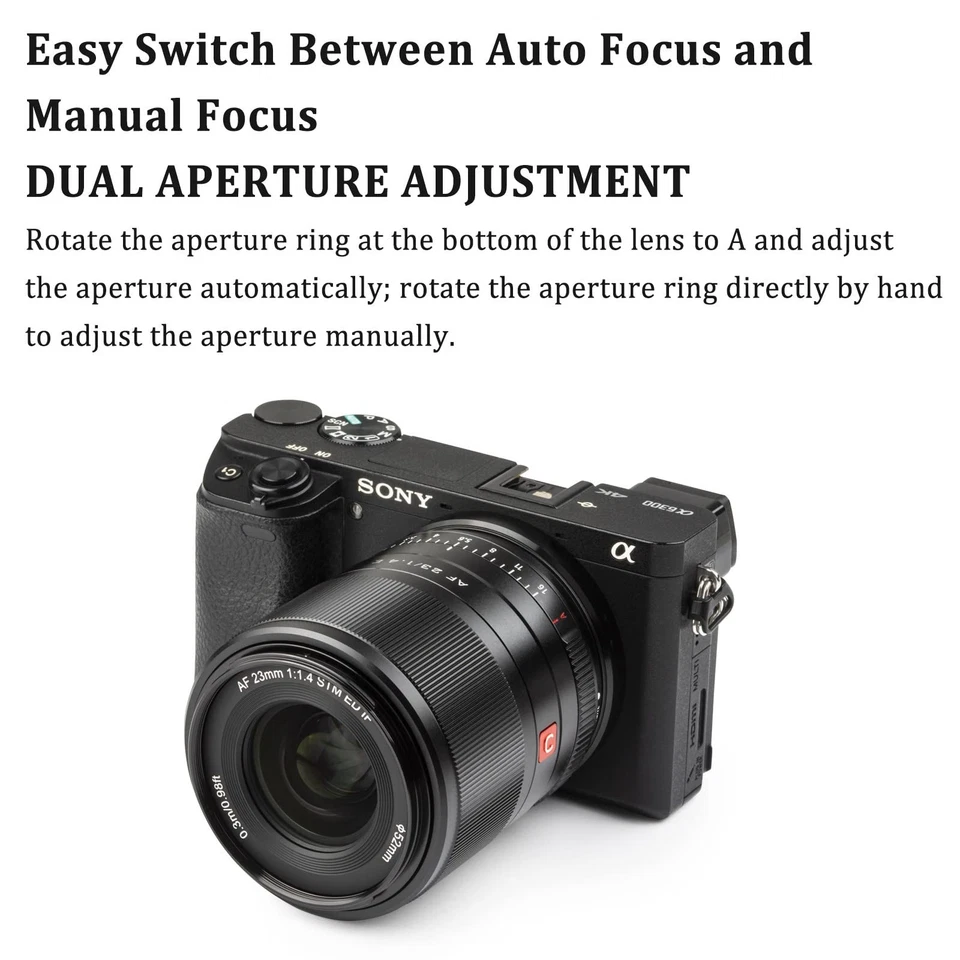 VILTROX 23mm F1.4 E Lens, Large Aperture STM APS-C Autofocus Lens for Sony E-Mou - Image 3 of 4