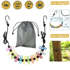 Compact Retractable Clothesline with 12 Colorful Clips for Indoor Outdoor Use