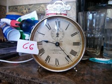 Waterbury Spasmodic  Model With Advertising Antique vintage wind up alarm clock
