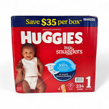 Huggies Little Snugglers Disposable Baby Diapers Size 1 - 234 Count