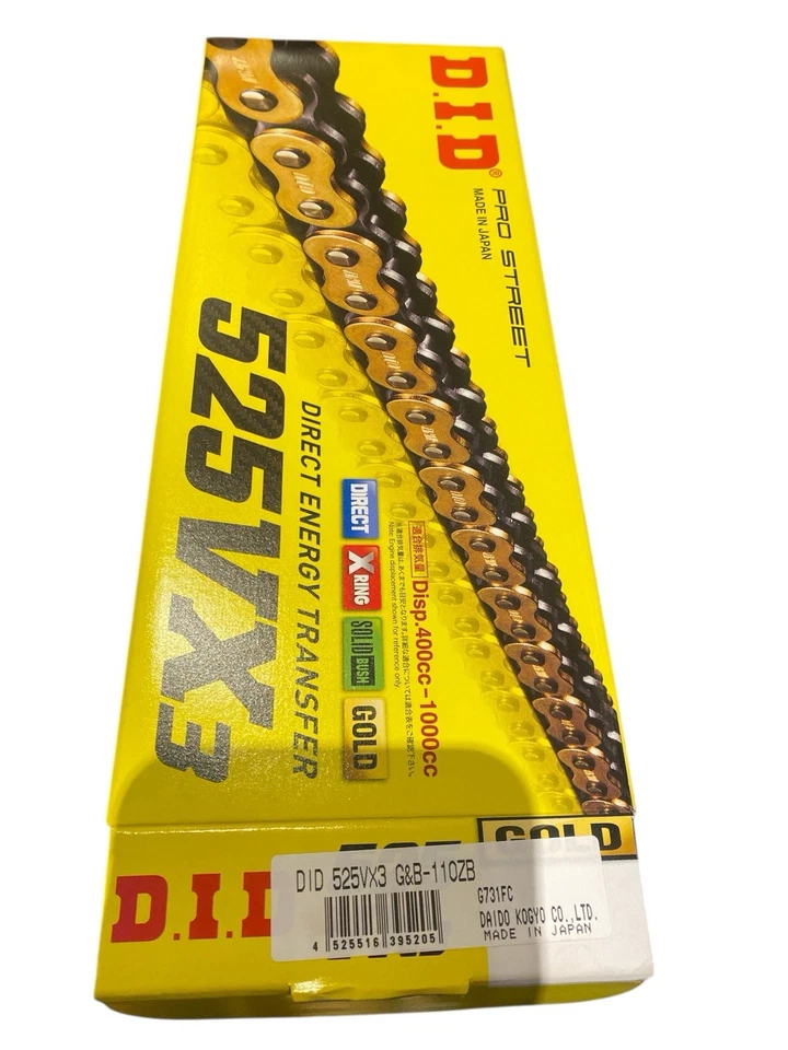 DID CHAIN SPROCKET KIT SUZUKI GS600 X RING CHAIN 525 110 16 & 45 TOOTH Motorcycl - Image 3 of 4