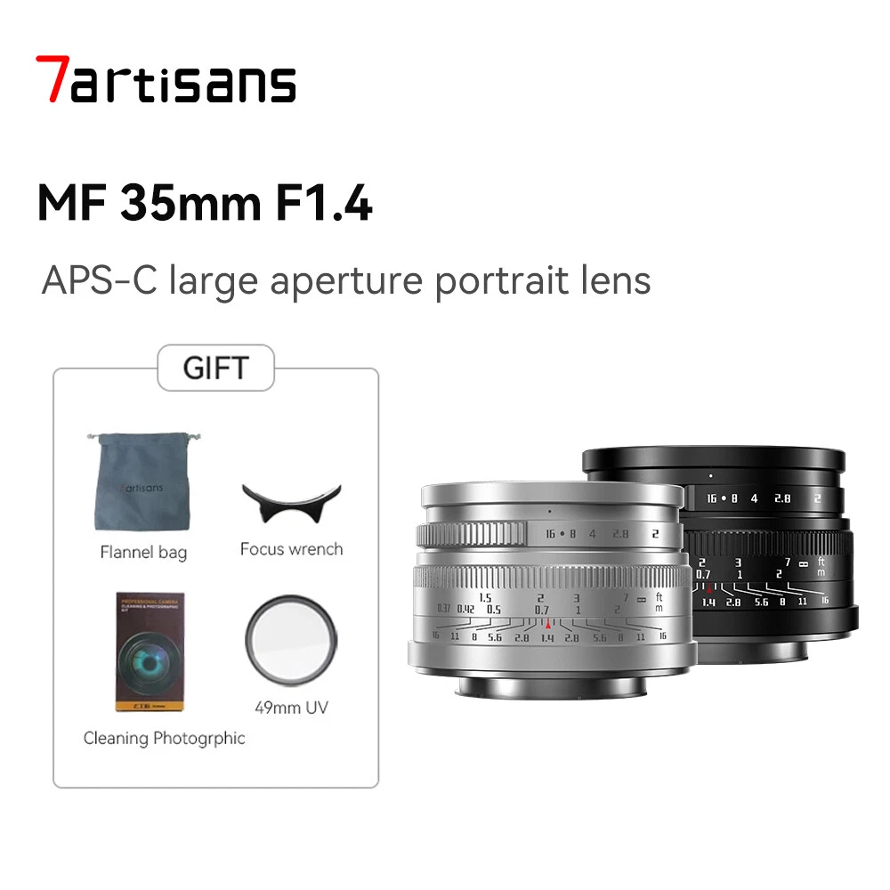 7artisans 35mm F1.4 Mark II APS-C Large Aperture Lens For Sony E/EOS-M/M43/Z/FX