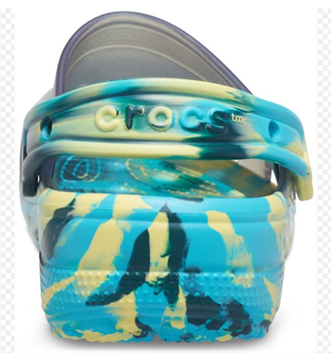 CROCS Classic Translucent Marbled Clog Sandle Size US Unisex 13 Bonus Pair Socks - Picture 4 of 6
