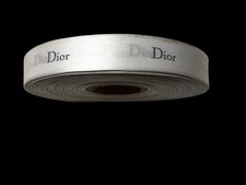 Dior White Satin Ribbon Roll 1 Inch Wide With Printed Logo 50M One Spool New