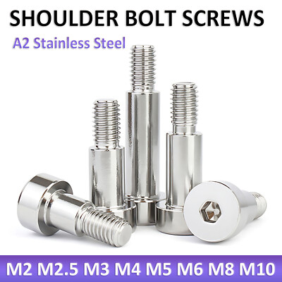 #ad M2 M2.5 M3 M4 M5 M6 M8 Shoulder Bolt Screws A2 Stainless Steel Allen Socket Head $65.95