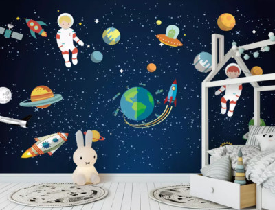 3D Planet Astronaut Q9292 Tapete Wandgemälde Fototapete Selbstklebend Kay