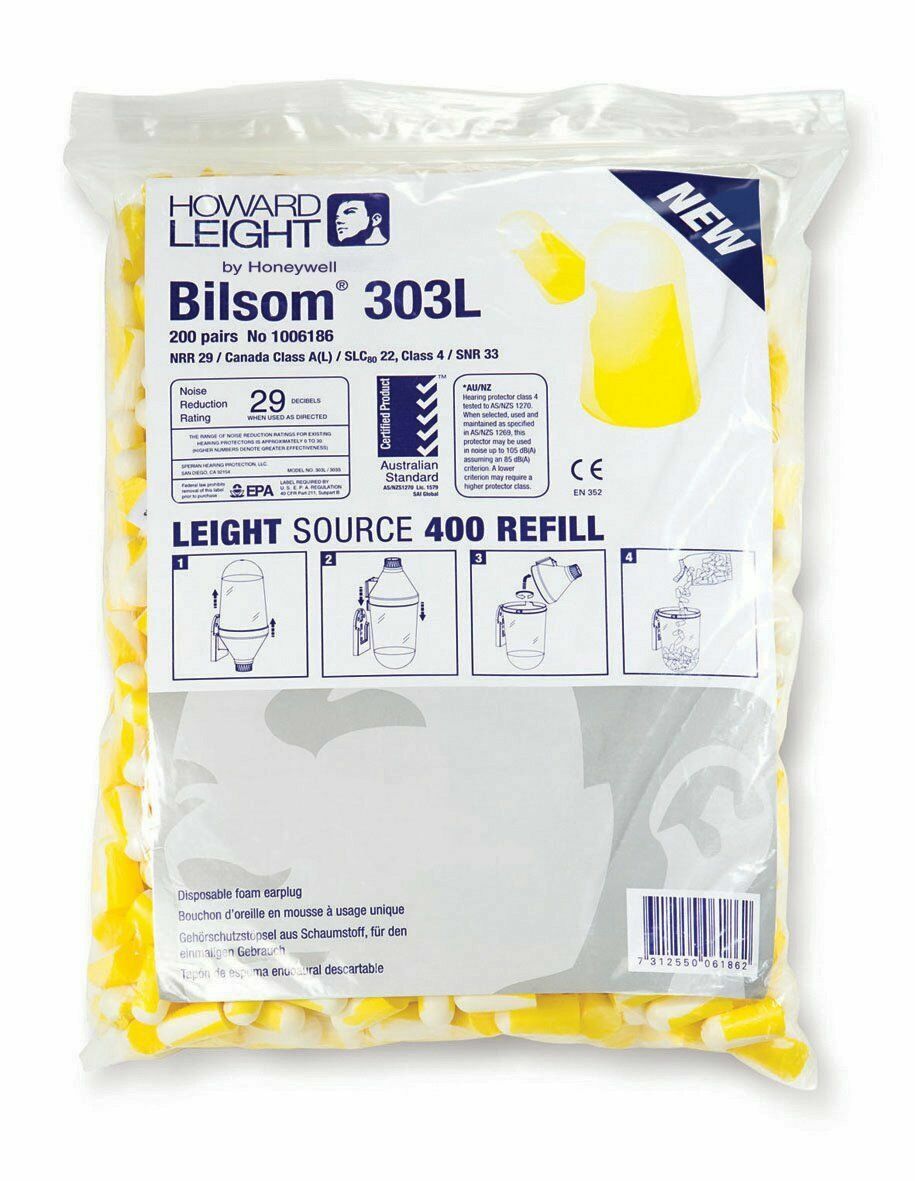 Howard Leight Bilsom 303L Single-Use Foam 1 pair (Pack of 200), Yellow - Image 3