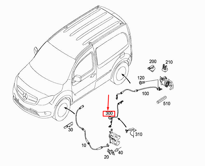 Neu MERCEDES-BENZ CITAN W415 Vorderachse Bremsbelagverschleißsensor A4159054200