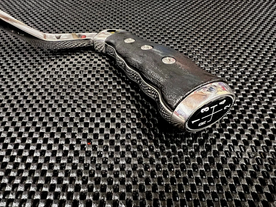 BLACK - Molded Wood Grain Pistol Grips & Screws HURST OEM Mopar Shifter Handles - Image 4 of 4