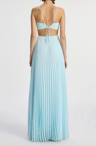 A.L.C. Neckholder fest Plissee Maxikleid blau wunderschön und elegant Kleid 2025 NEU - Bild 3 von 4