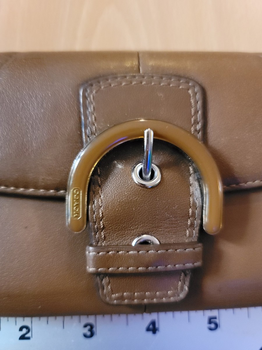 Coach Womens Soho Buckle Wallet Brown Leather Vintage 0000000192