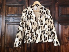 Chico  s Animal Print Lined One Button Jacket Blazer Size 1 Women  s