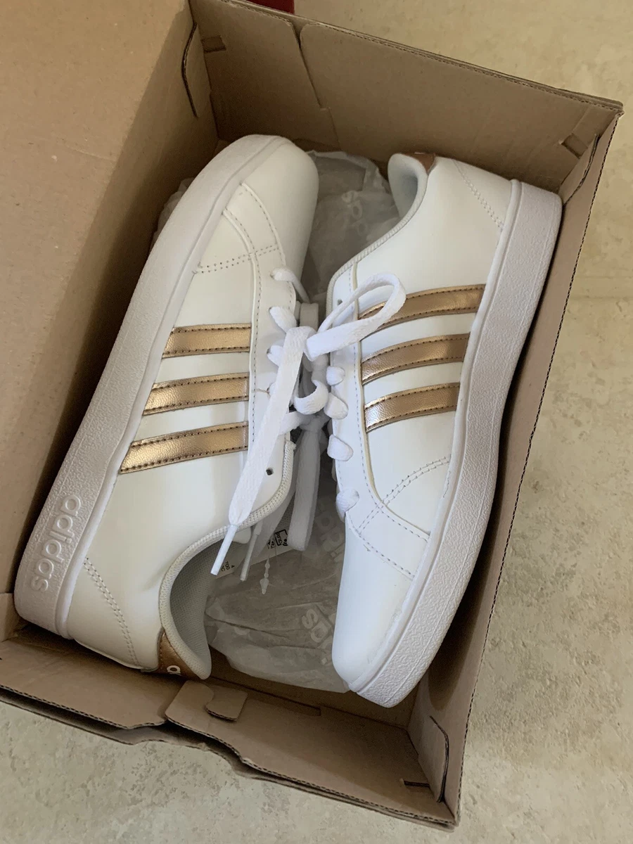 New Adidas Girls Baseline AQ0783 White Casual Sneakers Shoes Size 4.5 | eBay