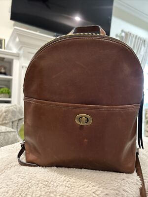 VTG Purse/Backpack Margot New York~Camille Turn Lock Leather  display picture 2