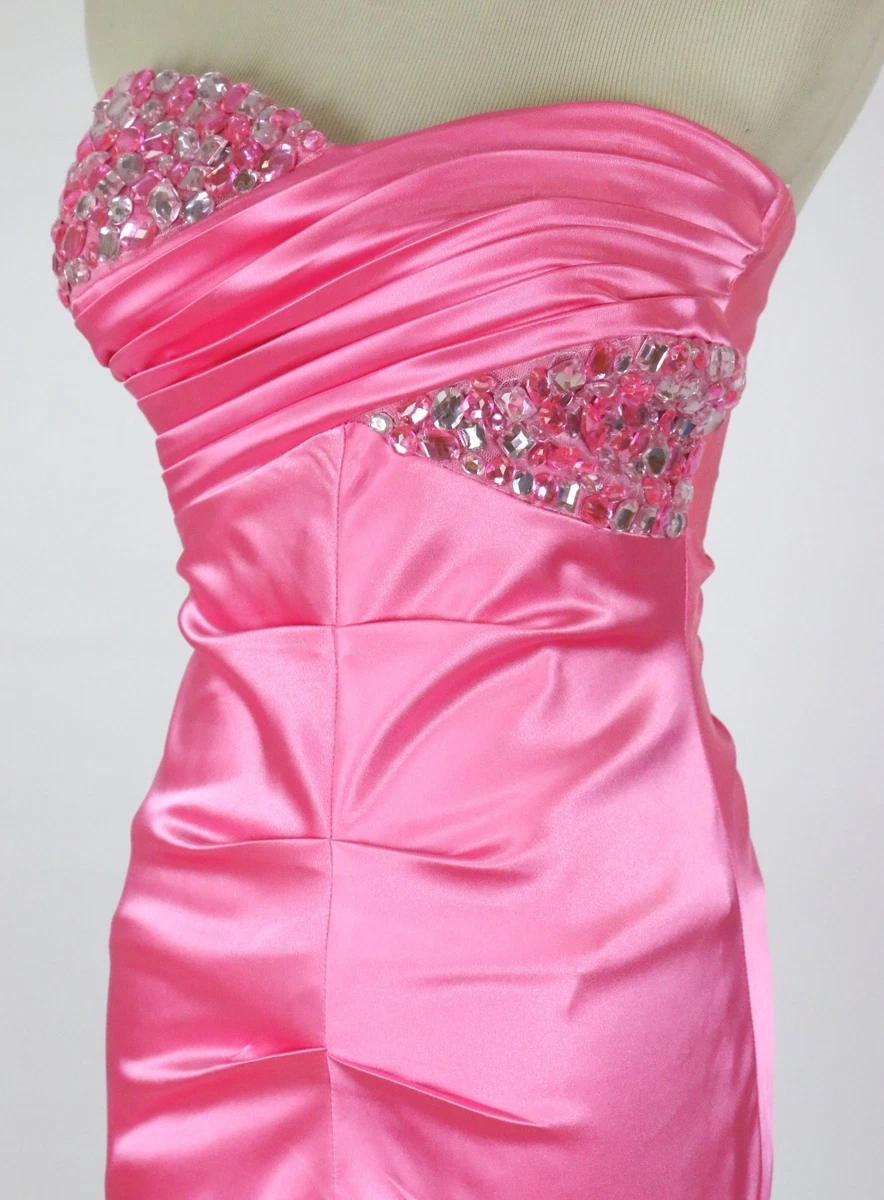 NWT Windsor 85 Neon Pink Prom Formal Cruise Dress Short Strapless